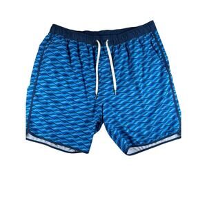 Fair Harbor Swim Trunks Mens Sz 3XL Shorts Blue Lined Drawstring Pockets Beach